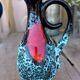 Vintage fat lava vase – turquoise red ceramic foam
