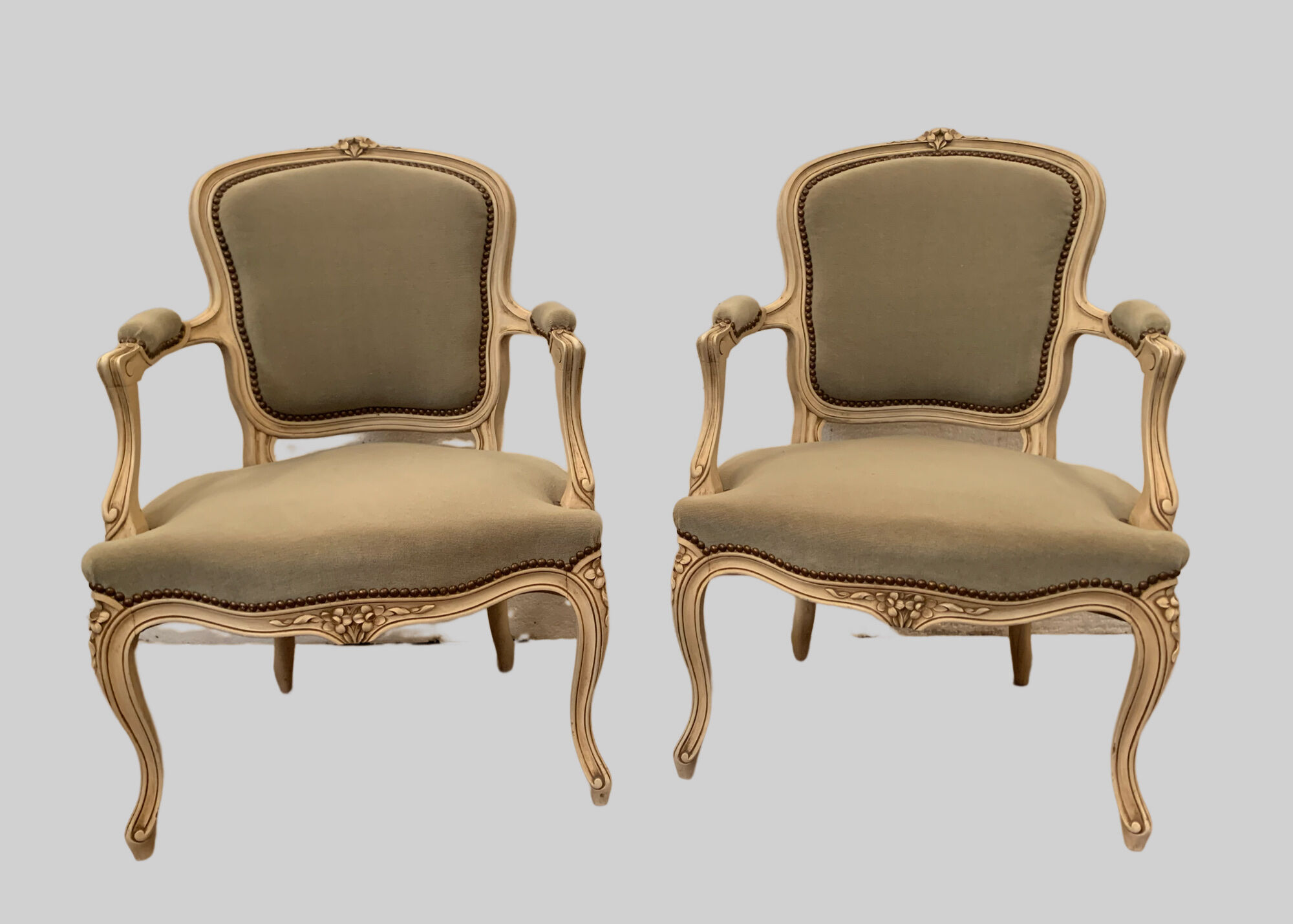 Pair of Louis XV style convertible in patinated beech XX century