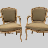 Pair of Louis XV style convertible in patinated beech XX century