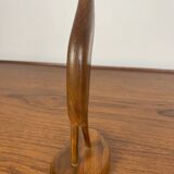 Teak Heron Statuette, Midcentury Modern