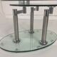 Oval designer coffee table in tempered glass