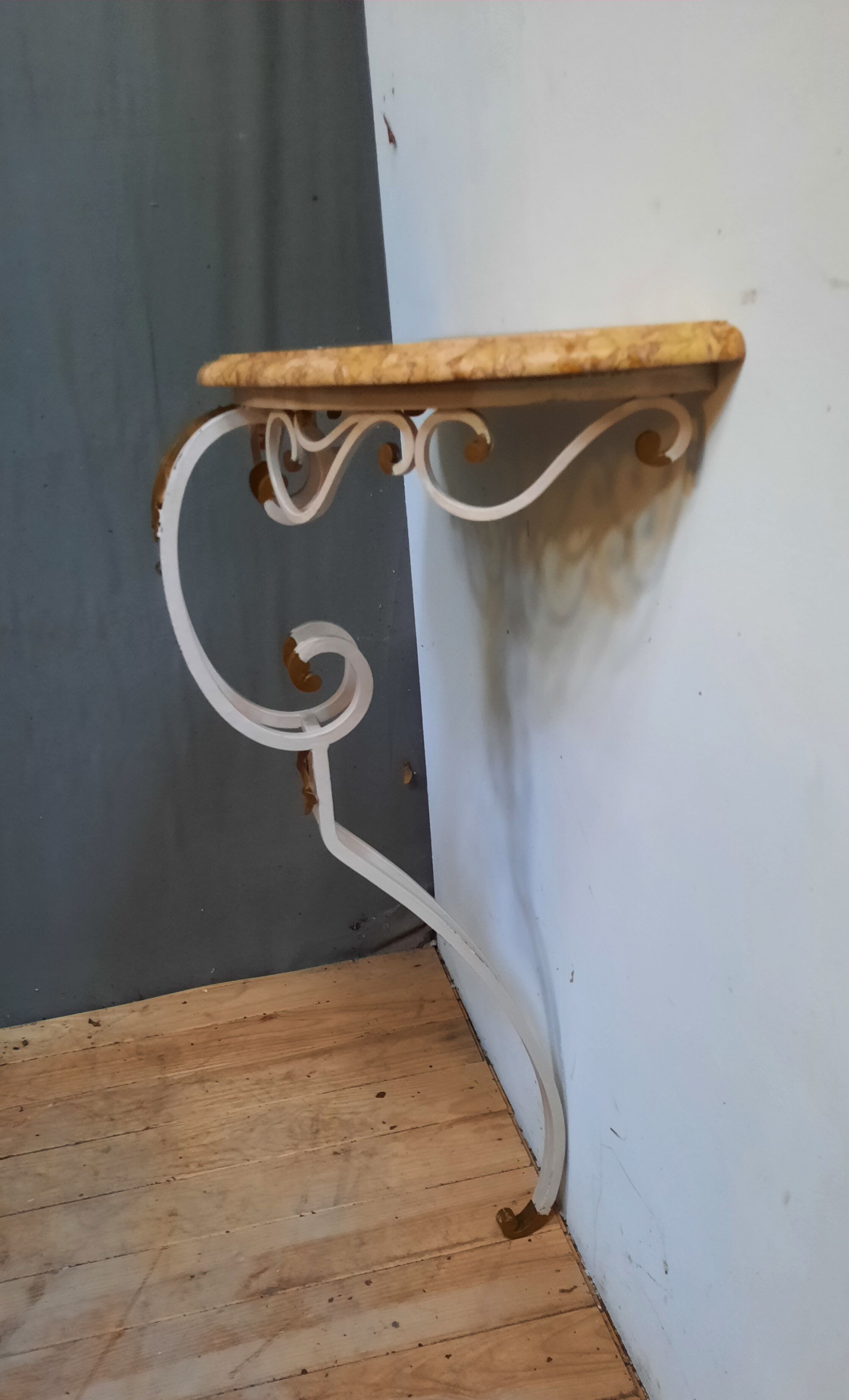 Steel and marble console