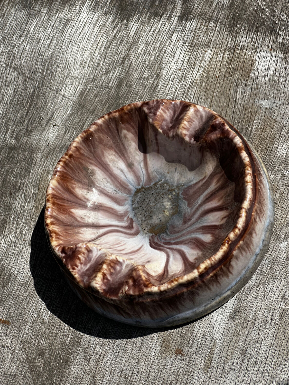 Empty Ashtray Pocket in Ceramic Marble Effect D 14 cm