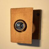 Vintage raw clay chamotte wall light, Guy Bareff, France 1970