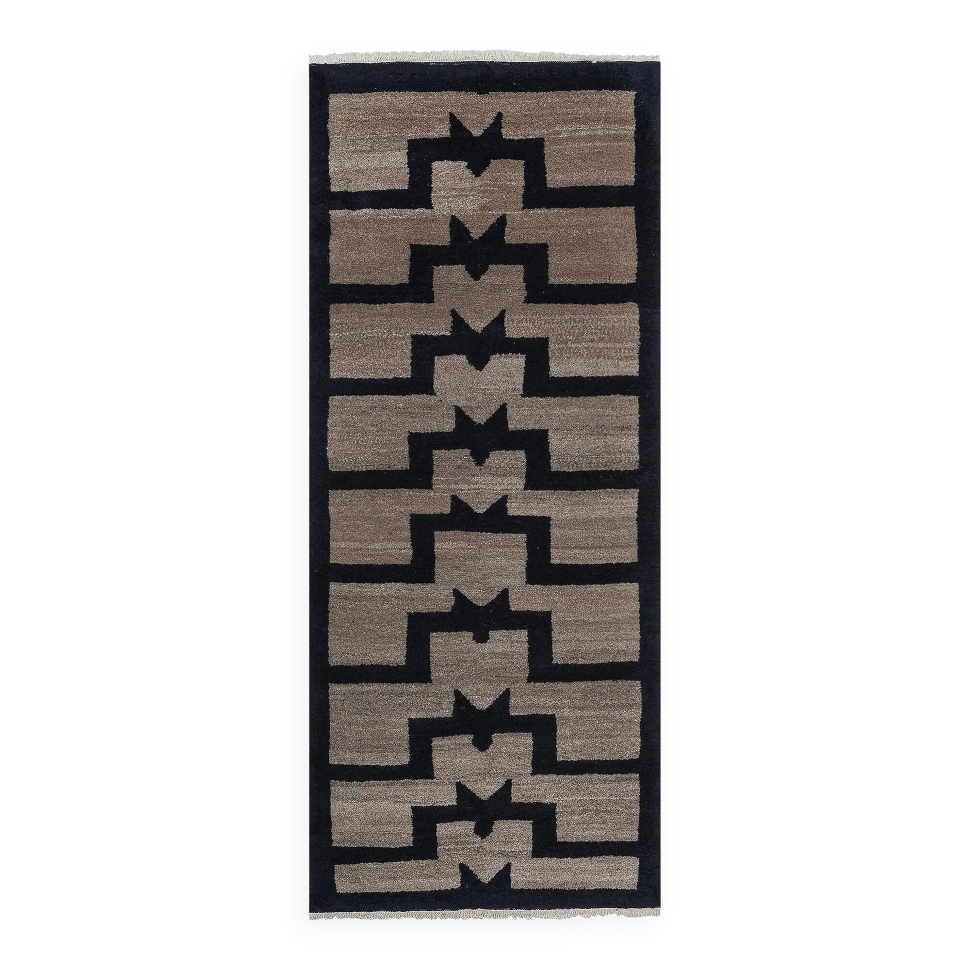 Vintage Turkish handmade rug 86x211 cm
