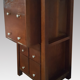 Wooden craft furniture, chest and drawer, vintage