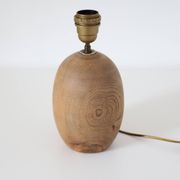 Table lamp, Mid-Century carved wood base, and Jungle Floral lampshade