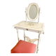 Dressing table with mirror and vintage stool