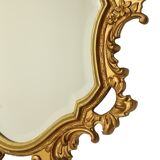 Miroir doré Deknudt de style rococo, miroir à crête, acanthe, 81 cm