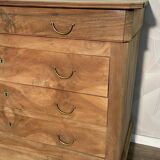 Louis Philipe chest of drawers in solid walnut, airbrushed