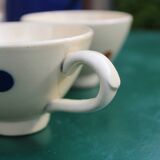 Set of 4 small polka dot cups in Castres earthenware