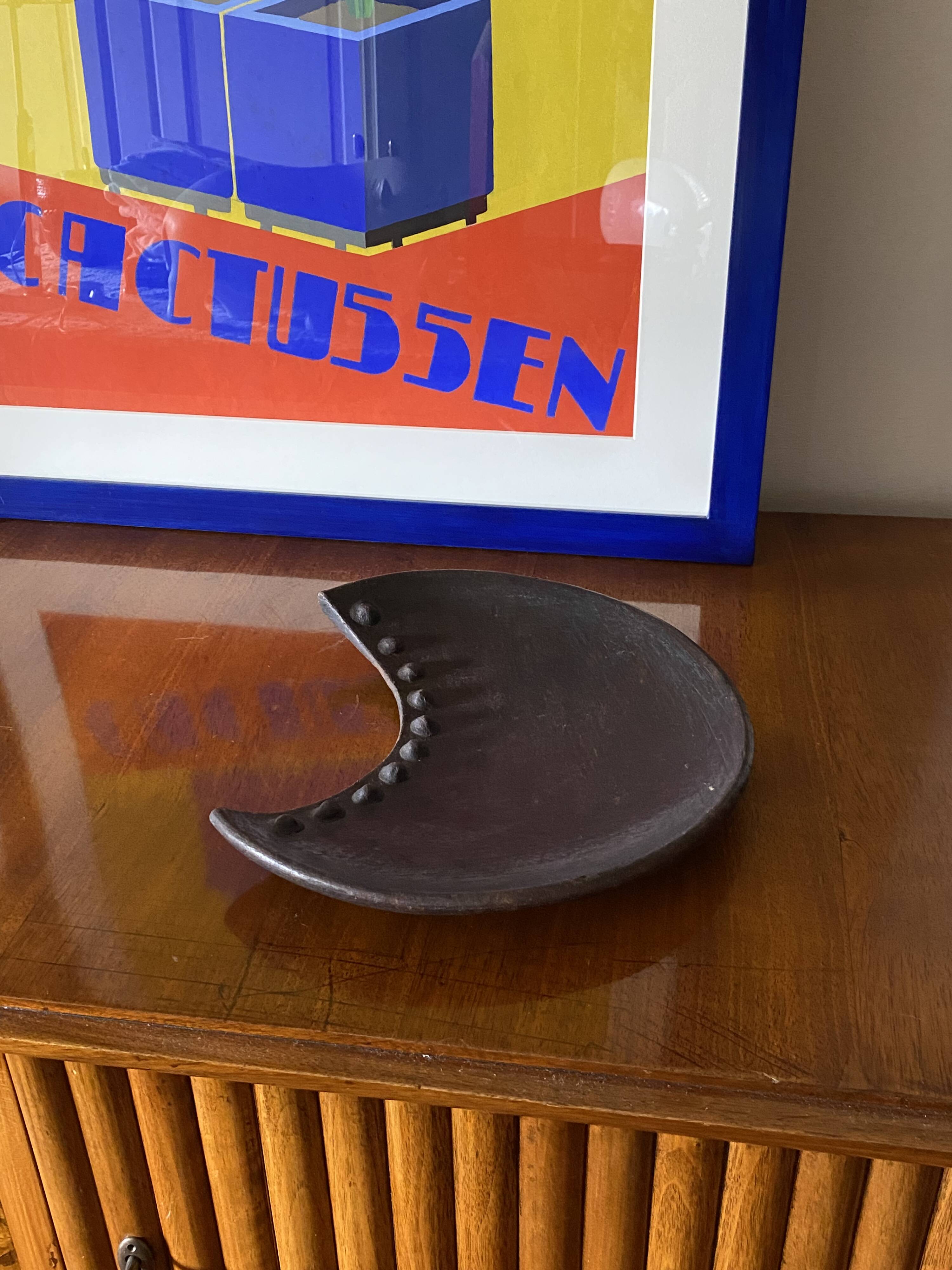 Organic modern wood tray / vide poche, France 1960s