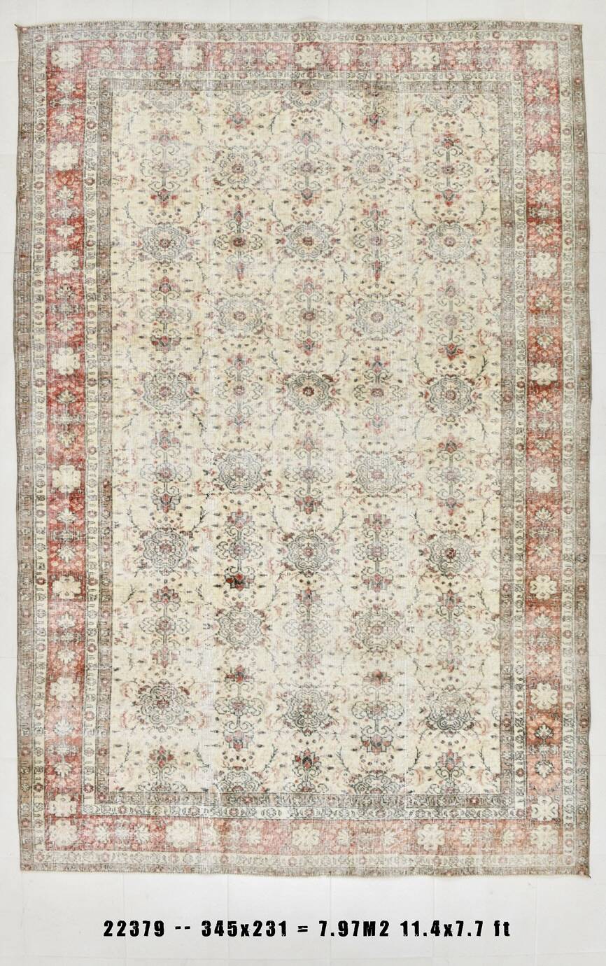 8x11 All-Over Floral Pattern Vintage Persian Rug, 231x345Cm