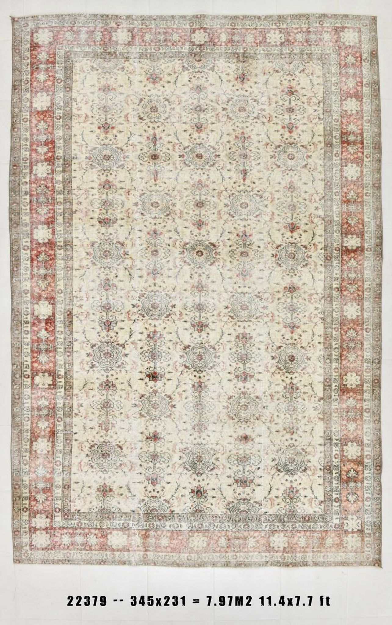 Tapis persan vintage à motif floral