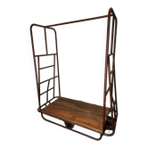Iron and wood industrial trolley / clothes rack