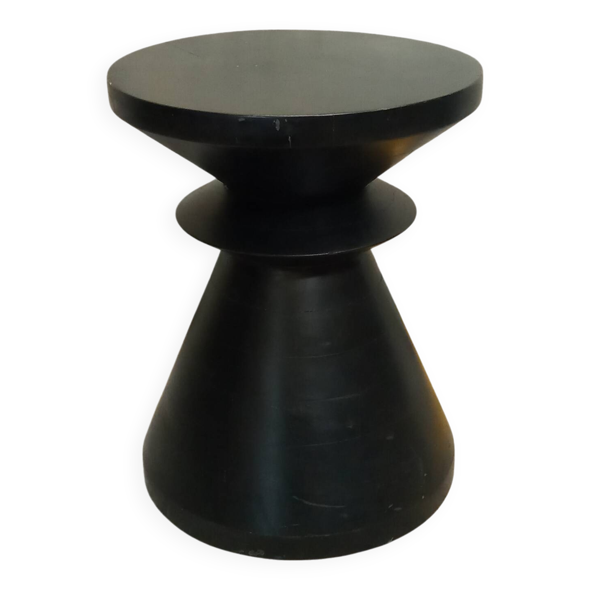 Black solid wood stool