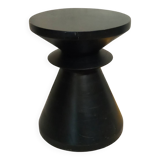 Black solid wood stool