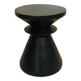 Black solid wood stool