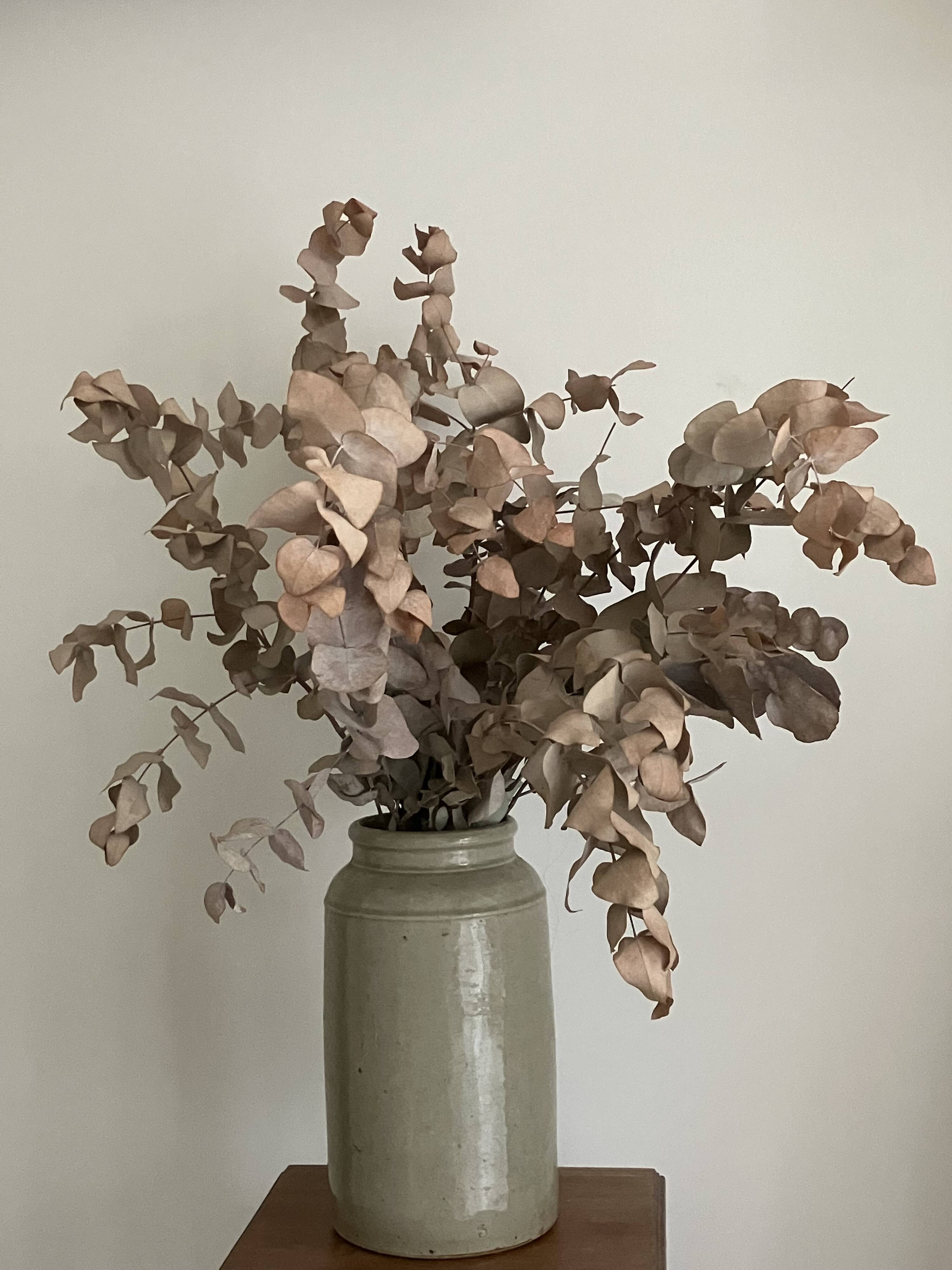 Large cylindrical pot in glazed stoneware