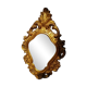Miroir vintage doré en bois fabriqué en Italie