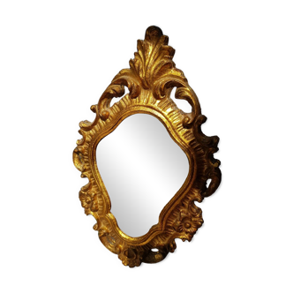 Miroir vintage doré en bois fabriqué en Italie