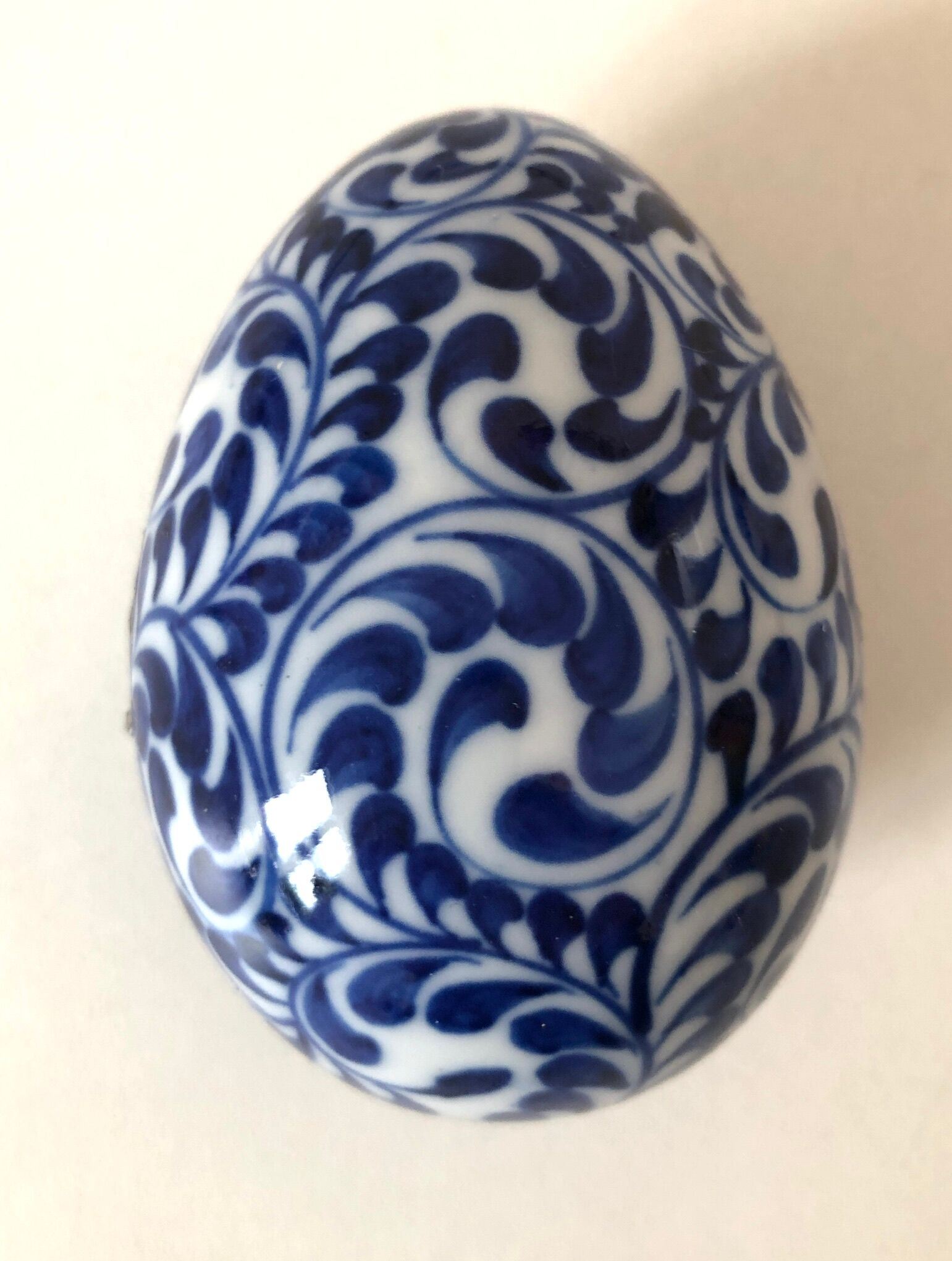 Egg Box Blue White Ceramic Thailand