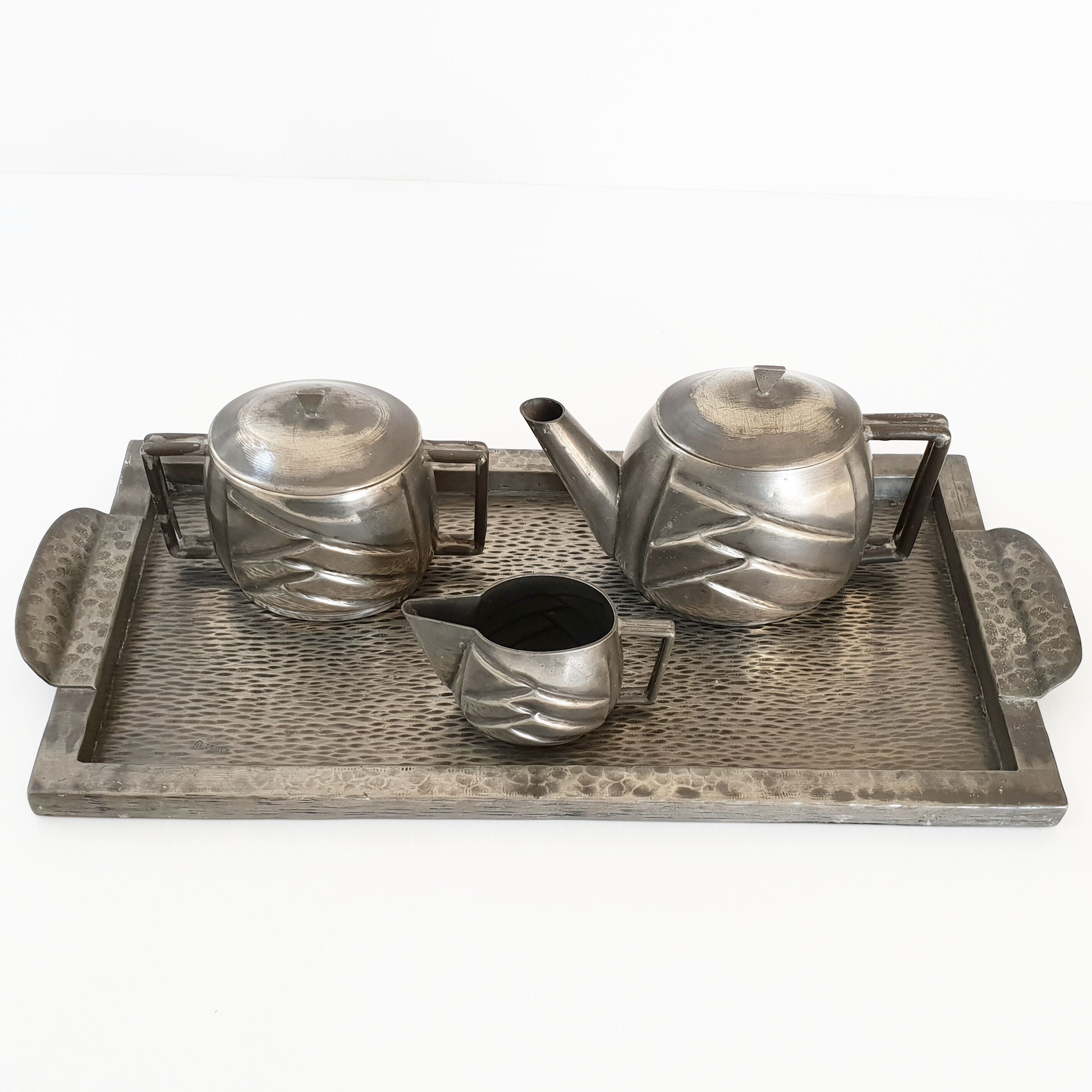 Coffee service art deco tin cuvelier