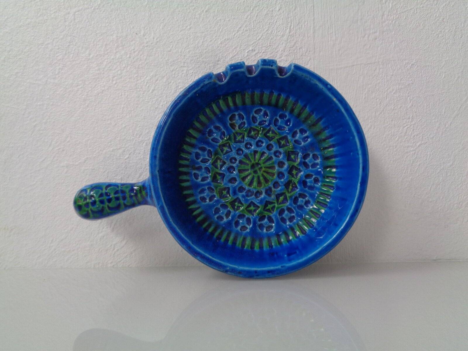 Vintage Italian 9814/13 Ceramic Ashtray by Aldo Londi for Bitossi, 1960s