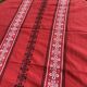 Rectangular tablecloth, Basque household linen in red cotton with black and white embroidery, vintage