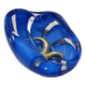 1970s Murano Swirl Blue Glass Bowl