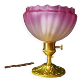 Table lamp with jagged pink lampshade