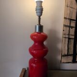 Vintage 70s red opaline table lamp