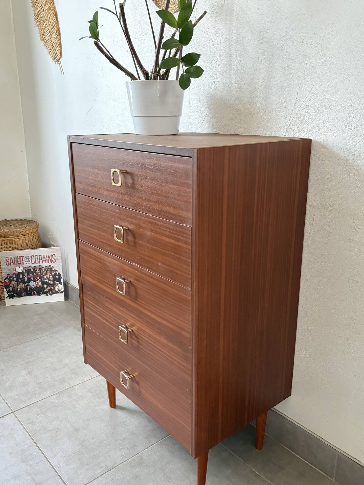 Vintage chest of drawers from the 1960s.