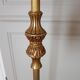 Authentic antique lamppost in gilded brass lampshade in fringed cream fabric