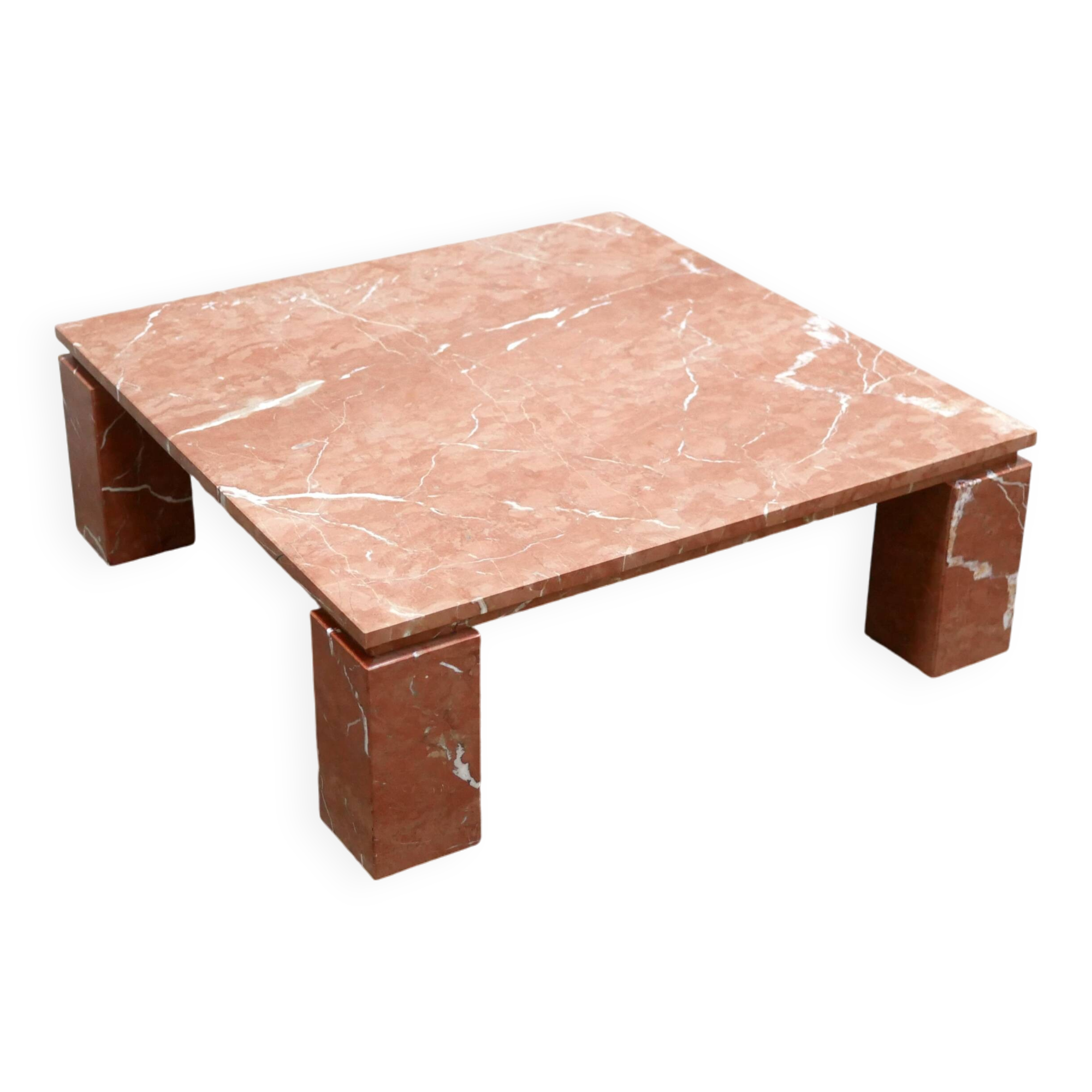 Vintage terracotta marble coffee table