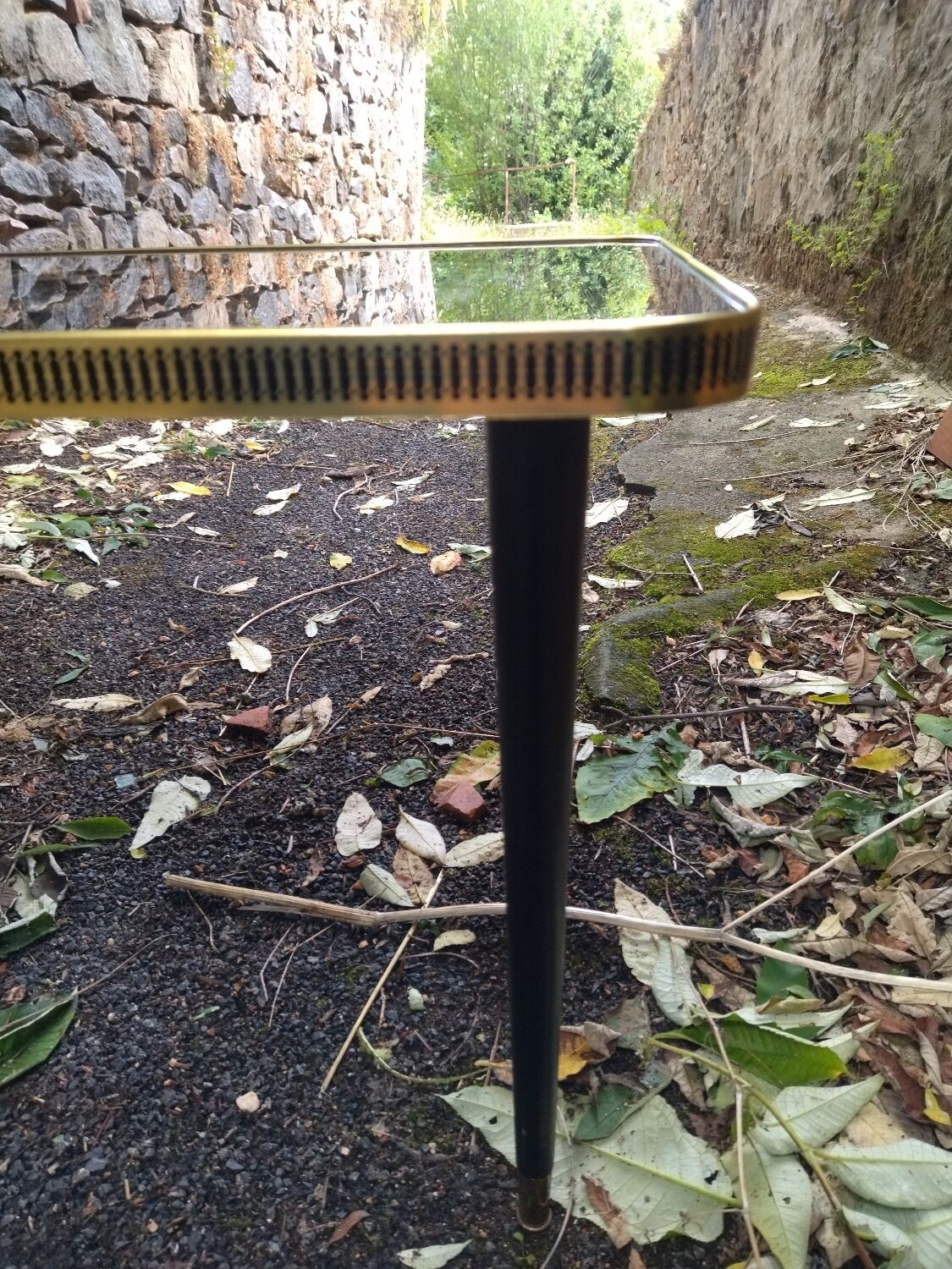 Vintage coffee table 50s - golden bird décor