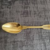 Set of 8 golden dessert spoons by Christofle, model "with fillet"