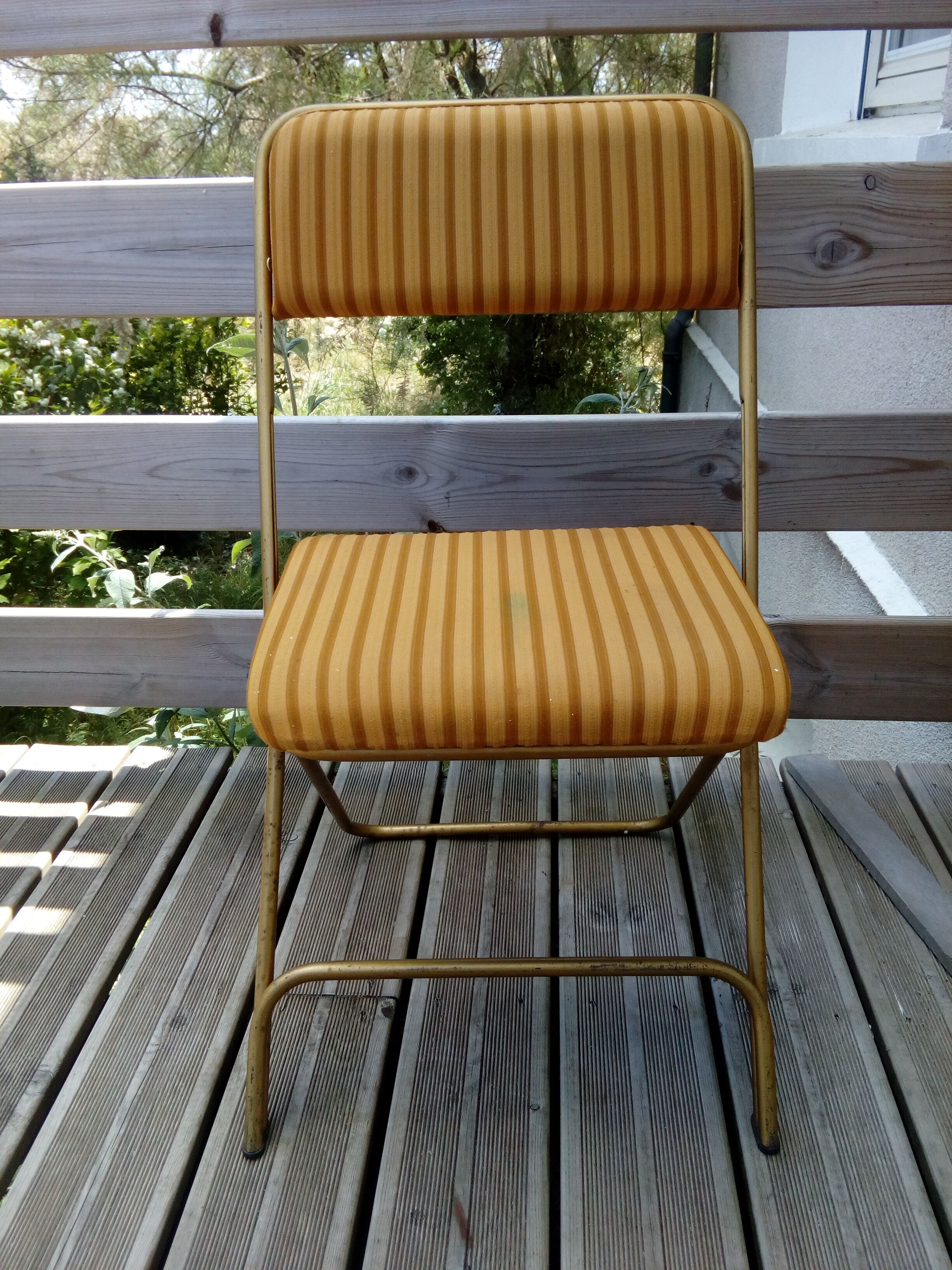 Pair of folding chairs Lafuma model Chantazur from before 1968