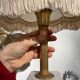 Marble table lamp and antique golden column