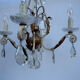 Crystal pendant chandelier wrought iron 1900