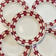 5 hollow plates in burgundy and red earthenware Stuart mill ds loups