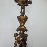 LOUIS XV style chandelier in gilded and patinated bronze with draped women