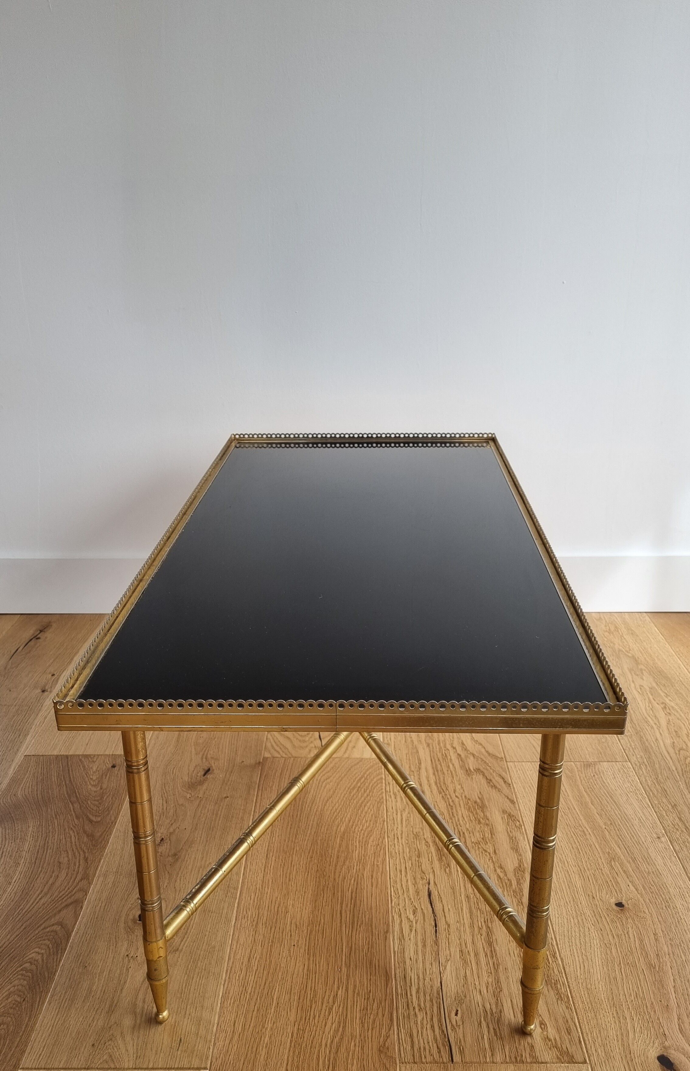 Vintage brass and glass coffee table