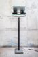 Lampada postmoderna alogena en ferro e pietra serena Italia anni '80