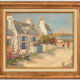 Yann Edel (XXth) Oil on canvas "Maison fleurie en bord de mer"