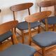 Vintage Farstrup 210 Scandinavian chairs in stained beech and teak