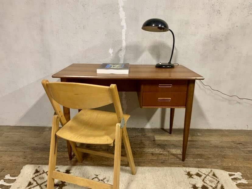 Scandinavian teak desk from the 1960s, length 110 cm