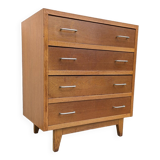 Vintage 1960s chest of drawers with compass foot