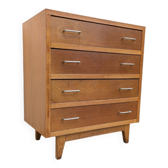 Vintage 1960s chest of drawers with compass foot