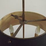 French Empire Bronze Bouillotte 3 Light Table Lamp Dark Green Shade 4229